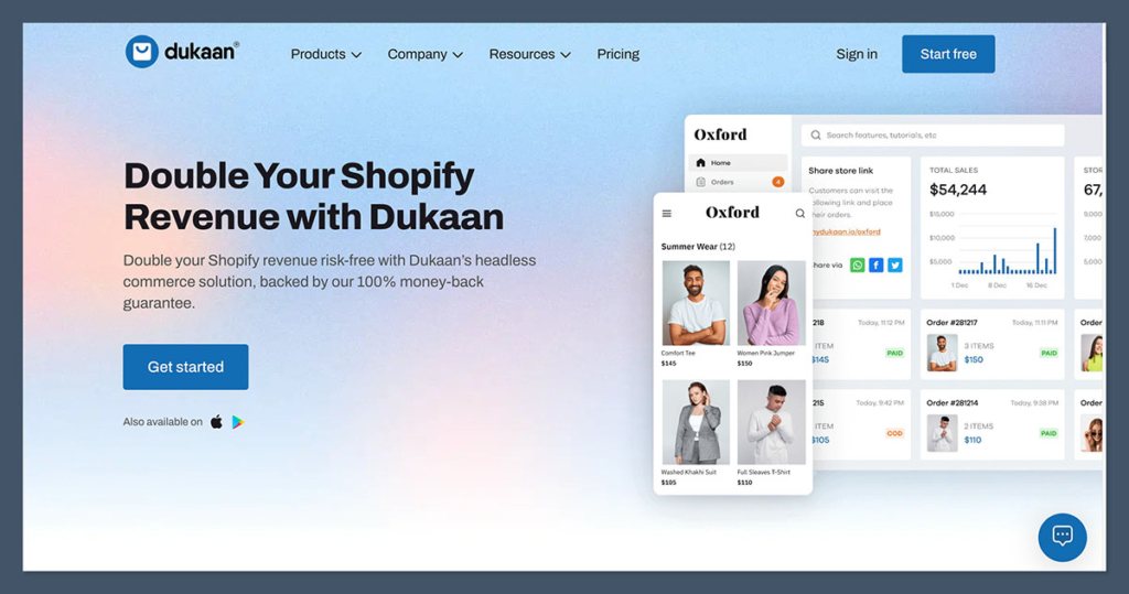 Dukaan Homepage