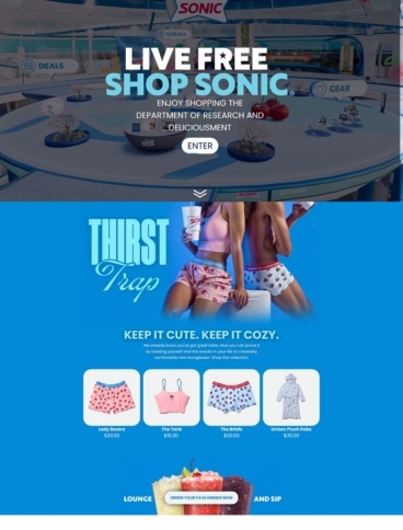 eCommerce website: Live Free Shop Sonic