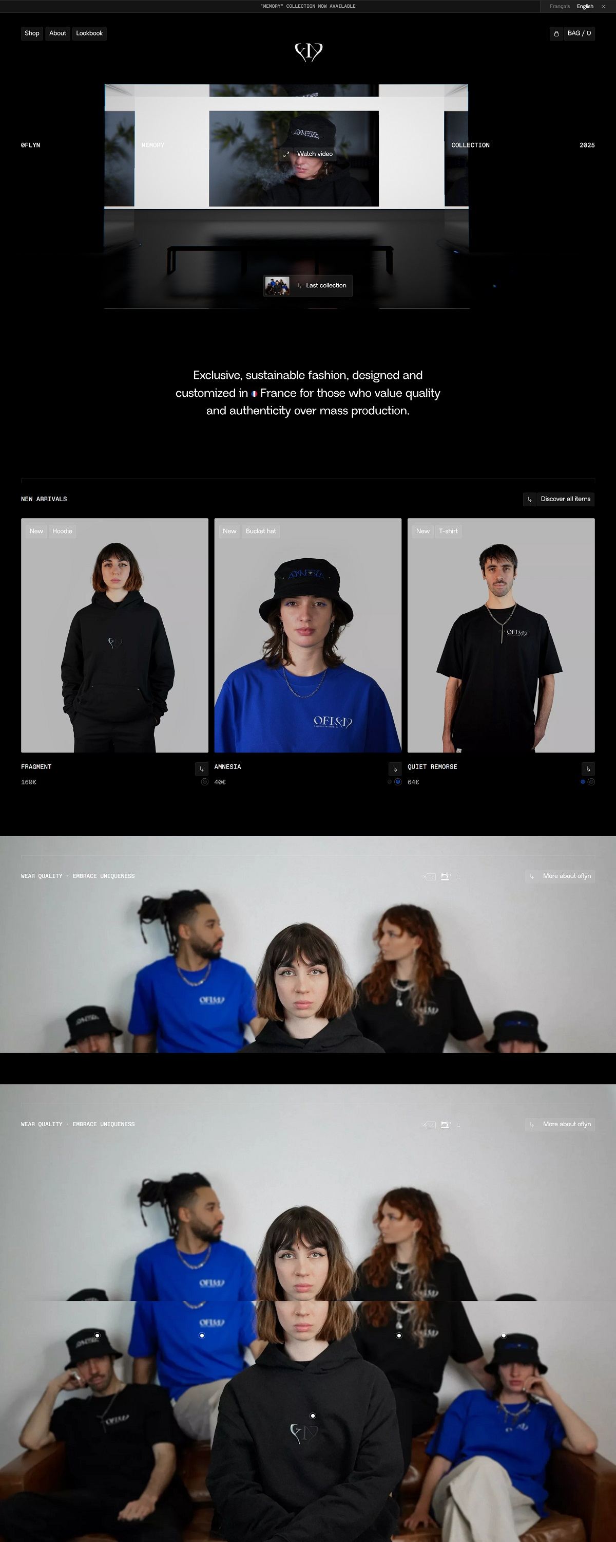 eCommerce website: OFLYN