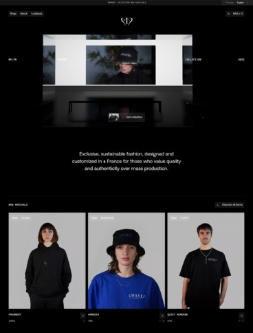 eCommerce website: OFLYN