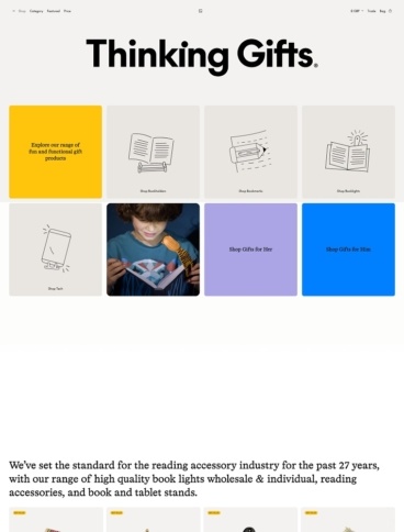 eCommerce website: Thinking Gifts