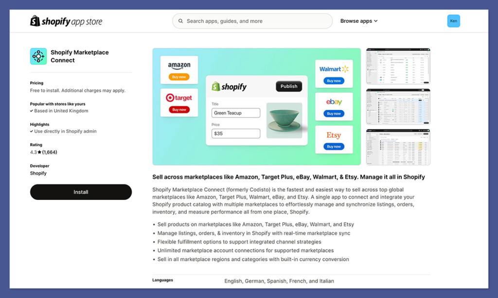shopify marketplace app store