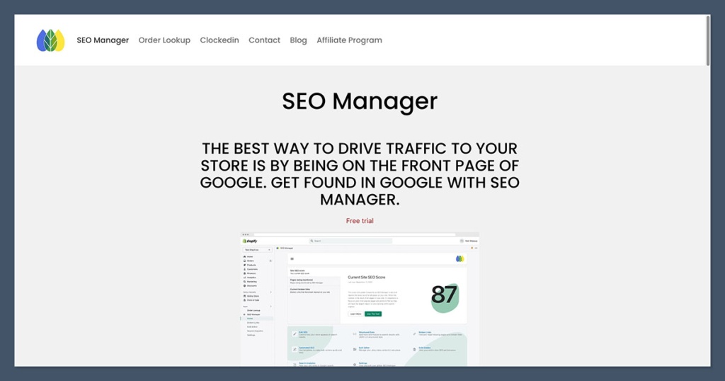 SEO Manager Homepage