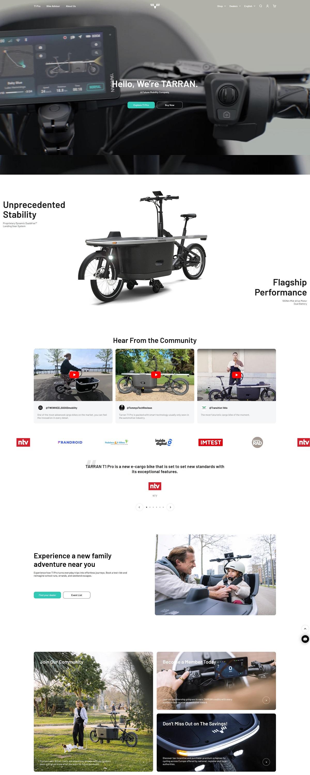 eCommerce website: Tarran