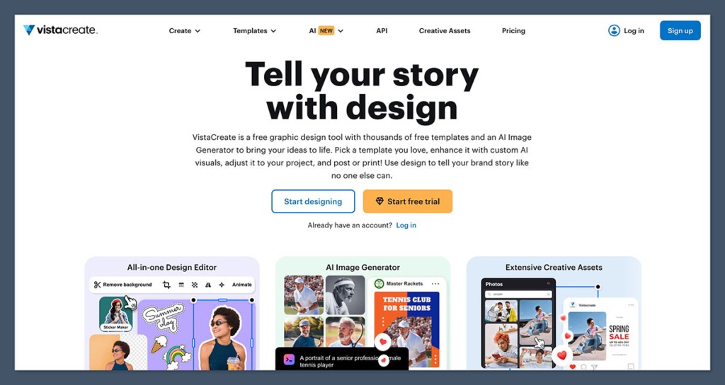 VistaCreate Homepage
