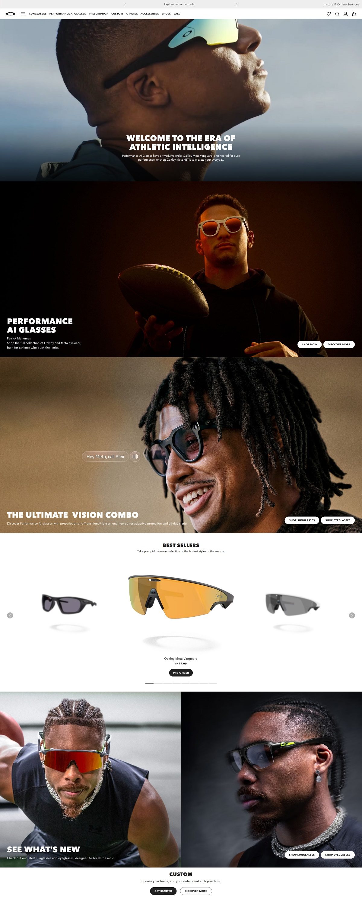 eCommerce website: Oakley