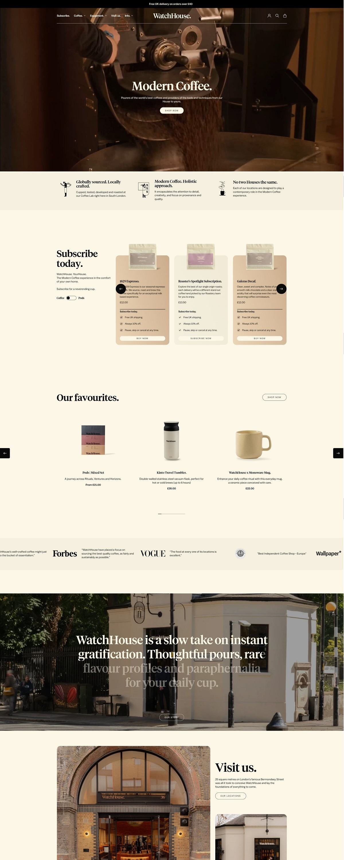 eCommerce website: WatchHouse